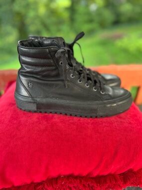 Frye Men's Black Leather Lace-Up High-Top Boots
